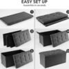 30 inches Folding Storage Ottoman, Ottoman with Storage Footrest Seat Support 350lbs, Storage Bench for Living Room Bedroom, Linen Fabric Grey - Image 8