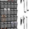 30 Compartment Breathable Mesh Pocket Over the Door Hanging Shoe Organizer, Closet Shoe Organizer, Large Men's and Women's Shoe Organizer, Hanging Over the Door Shoe Organizer (XL-Gray) - Image 2