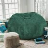 Bean Bag Chairs with Faux Rabbit Fur Cover, 3 ft Giant Memory Foam Bean Bag Chairs for Adults/Teens with Filling,Ultra Soft Faux Fur Fabric, Round Fluffy Sofa for Living Room Bedroom College Dorm - Image 3