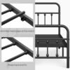 Yaheetech Classic Metal Platform Bed Frame Mattress Foundation with Victorian Style Iron-Art Headboard/Footboard/Under Bed Storage/No Box Spring Needed/Twin XL Size Black - Image 5