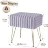 Vanity Stool Chair,Foot Stools Ottoman,Faux Fur Step Stools,Vanity Stool for Makeup,Make up Chairs for Vanity,Vanity Small Bench Seat Storage - Image 3