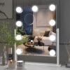 Vanity Mirror with Lights,9.8"x11.8"LED Mirror Makeup,Light up Mirror with 9 Dimmable LED Bulbs for Bedroom,3 Colors Modes,Touch Control,(White) - Image 2
