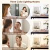 Beelux Lighted Makeup Mirror, 12In Vanity Mirror with Lights,Three Color Lighting Modes,10X Magnification Mirror,Smart Touch Control - Image 4