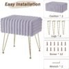 Vanity Stool Chair,Foot Stools Ottoman,Faux Fur Step Stools,Vanity Stool for Makeup,Make up Chairs for Vanity,Vanity Small Bench Seat Storage - Image 9