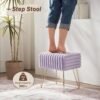 Vanity Stool Chair,Foot Stools Ottoman,Faux Fur Step Stools,Vanity Stool for Makeup,Make up Chairs for Vanity,Vanity Small Bench Seat Storage - Image 8