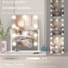 Vanity Mirror with Lights,9.8"x11.8"LED Mirror Makeup,Light up Mirror with 9 Dimmable LED Bulbs for Bedroom,3 Colors Modes,Touch Control,(White) - Image 3