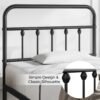 Yaheetech Classic Metal Platform Bed Frame Mattress Foundation with Victorian Style Iron-Art Headboard/Footboard/Under Bed Storage/No Box Spring Needed/Twin XL Size Black - Image 7