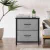 AZL1 Life Concept Storage Dresser Furniture Organizer Unit with 2 Drawers for Bedroom, Hallway, Entryway and Closets, Grey with Black, 17.7x19.7x11.8 inches - Image 3