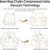 Bean Bag Chair with Ottoman, Armrest Bean Bag Chair with Filler, Ultra Soft Fluffy Faux Fur Bean Bag Chair with Foot Rest, Plush Lazy Sofa with Foot Stool for Living Room, Dorm - Image 6