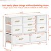 Wide Dresser for Bedroom TV Stand Entertainment Center with Large Chest of 9 Drawers for 50'' TV with Leather Front, Metal Handles for Closet, Entryway, Living Room, Glacier White - Image 4
