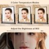 Beelux Hollywood Style Vanity Mirror - 12 in Black Makeup Mirror with Light, Dimmable Lights, Smart Control, Adjustable Warm White/Natural/Daylight, 360°Rotation for Makeup Enthusiasts - Image 4