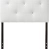 Baxton Studio Dalini Modern and Contemporary White Faux Leather Upholstered Twin Size Headboard - Image 2