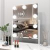 Vanity Mirror with Lights,9.8"x11.8"LED Mirror Makeup,Light up Mirror with 9 Dimmable LED Bulbs for Bedroom,3 Colors Modes,Touch Control,(White) - Image 7