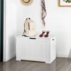 ZENY Lift Top Storage Cabinet Bench, Wooden Chest Room Organizer Bin with 2 Safety Hinges (White) - Image 5