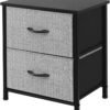 AZL1 Life Concept Storage Dresser Furniture Organizer Unit with 2 Drawers for Bedroom, Hallway, Entryway and Closets, Grey with Black, 17.7x19.7x11.8 inches - Image 2