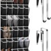 30 Compartment Breathable Mesh Pocket Over the Door Hanging Shoe Organizer, Closet Shoe Organizer, Large Men's and Women's Shoe Organizer, Hanging Over the Door Shoe Organizer (updated model-Black) - Image 2