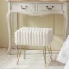 Vanity Stool Chair,Foot Stools Ottoman,Faux Fur Step Stools,Vanity Stool for Makeup,Make up Chairs for Vanity,Vanity Small Bench Seat Storage - Image 10
