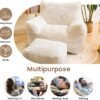 Bean Bag Chair with Ottoman, Armrest Bean Bag Chair with Filler, Ultra Soft Fluffy Faux Fur Bean Bag Chair with Foot Rest, Plush Lazy Sofa with Foot Stool for Living Room, Dorm - Image 8