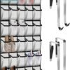 30 Compartment Breathable Mesh Pocket Over the Door Hanging Shoe Organizer, Closet Shoe Organizer, Large Men's and Women's Shoe Organizer, Hanging Over the Door Shoe Organizer (XL-White) - Image 2