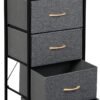 SUPER DEAL Fabric Dresser for Bedroom 46 inch Tall Dresser Vertical Storage Tower Chest of Drawers with 5 Storage Drawers Wood Top and Sturdy Metal Frame for Closet Living Room Hallway Entryway, Grey - Image 6
