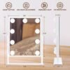Vanity Mirror with Lights, Hollywood Lighted Makeup Mirror with 9 Dimmable Bulbs & 3 Color Lighting Modes, Detachable 10x Magnification, 360°Rotation, Smart Touch Control, White. - Image 8