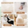 Bean Bag Chair with Ottoman, Armrest Bean Bag Chair with Filler, Ultra Soft Fluffy Faux Fur Bean Bag Chair with Foot Rest, Plush Lazy Sofa with Foot Stool for Living Room, Dorm - Image 7