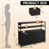 WLIVE Led Dresser TV Stand for 45 Inch TV, Entertainment Center with LED Lights and Power Outlet, Black Drawer Dressers with Double Open Shelves, TV Stands for Bedroom and Living Room - Image 4