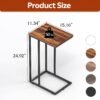 WLIVE Side Table, C Shaped End Table for Couch, Sofa and Bed, Large Desktop C Table for Living Room, Bedroom, Retro Brown and Black - Image 4