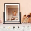 Beelux Hollywood Style Vanity Mirror - 12 in Black Makeup Mirror with Light, Dimmable Lights, Smart Control, Adjustable Warm White/Natural/Daylight, 360°Rotation for Makeup Enthusiasts - Image 3