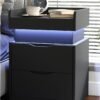 2pcs Nightstand with Charging Station and LED Lights, Night Stand with Sliding Top, Modern End Side Table with 2 Drawers, Bedside Table for Bedroom, Living Room, Office - Image 10