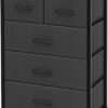 AZL1 Life Concept Storage Dresser Furniture Unit - Large Standing Organizer Chest for Bedroom, Office, Living Room, and Closet - 5 Drawers Removable Fabric Bins - Dark Grey - Image 2