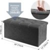 30 inches Folding Storage Ottoman, Ottoman with Storage Footrest Seat Support 350lbs, Storage Bench for Living Room Bedroom, Linen Fabric Grey - Image 4