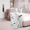 19.7" Round Canvas Large Clothes Basket Laundry Hamper with Handles,Waterproof Cotton Storage Organizer Perfect for Kids Boys Girls Toys Room, Bedroom, Nursery,Home,Gift Basket(elephant) - Image 3