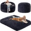 Bean Bag Chairs for Adults Teens Convertible Chair Mattress, Bean Bags Chair with Removable Plush Cover, Sleeper Chair That Turns into Mattress, Full, Dark Grey - Image 2