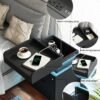 2pcs Nightstand with Charging Station and LED Lights, Night Stand with Sliding Top, Modern End Side Table with 2 Drawers, Bedside Table for Bedroom, Living Room, Office - Image 4