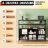 WLIVE Led Dresser TV Stand for 45 Inch TV, Entertainment Center with LED Lights and Power Outlet, Black Drawer Dressers with Double Open Shelves, TV Stands for Bedroom and Living Room - Image 5