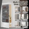 30 Compartment Breathable Mesh Pocket Over the Door Hanging Shoe Organizer, Closet Shoe Organizer, Large Men's and Women's Shoe Organizer, Hanging Over the Door Shoe Organizer (XL-Gray) - Image 7