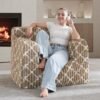Bean Bag Chair Bean Bag Sofa Chair with Ultra Soft Fluffy Cover Giant Bean Bag Chairs for Adults, Comfy Chair for Bedroom, Gaming Room, Dorm, Living Room (Khaki White) - Image 2