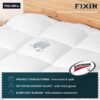 Texas Linen Co. Twin XL Cooling Mattress Topper, Pillow-Top Optimum Thickness, Soft 100% Cotton Fabric, Breathable & Plush Quilted Down-Like Fill, Snug Deep Pocket fit White - Image 3