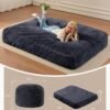 Bean Bag Chairs for Adults Teens Convertible Chair Mattress, Bean Bags Chair with Removable Plush Cover, Sleeper Chair That Turns into Mattress, Full, Dark Grey - Image 3