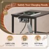WLIVE End Table with Charging Station, Bed Side Table with Open Shelf and Cabinet, Farmhouse Night Stand, End Tables Living Room, Bedroom, Small Spaces, Black - Image 5