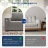 89 Inch Modern Sofa Couch with USB Port & Side Pockets, Chenille Fabric 3 Seater Couch,Comfy Washable Small Sofas & Couches for Living Room Bedroom Apartment（Grey） - Image 4