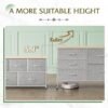 WLIVE Dresser for Bedroom with 5 Drawers, Wide Bedroom Dresser with Drawer Organizers, Chest of Drawers, Fabric Dresser for Living Room, Closet, Hallway, Light Grey - Image 7