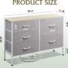 WLIVE Dresser for Bedroom with 5 Drawers, Wide Bedroom Dresser with Drawer Organizers, Chest of Drawers, Fabric Dresser for Living Room, Closet, Hallway, Light Grey - Image 4