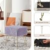 Vanity Stool Chair,Foot Stools Ottoman,Faux Fur Step Stools,Vanity Stool for Makeup,Make up Chairs for Vanity,Vanity Small Bench Seat Storage - Image 5