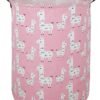 19.7" Round Canvas Large Clothes Basket Laundry Hamper with Handles,Waterproof Cotton Storage Organizer Perfect for Kids Boys Girls Toys Room, Bedroom, Nursery,Home,Gift Basket(alpaca) - Image 2