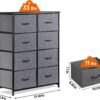 ZENY Fabric Dresser for Bedroom, Storage Tower with Fabric Bins, Tall Dresser with 8 Drawers, Double Dresser, Chest of Drawers for Closet, Living Room, Hallway, Grey - Image 4