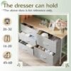 WLIVE Dresser for Bedroom with 5 Drawers, Wide Bedroom Dresser with Drawer Organizers, Chest of Drawers, Fabric Dresser for Living Room, Closet, Hallway, Light Grey - Image 6