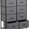 ZENY Fabric Dresser for Bedroom, Storage Tower with Fabric Bins, Tall Dresser with 8 Drawers, Double Dresser, Chest of Drawers for Closet, Living Room, Hallway, Grey - Image 10