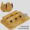 Bedside Shelf with USB Charging Port - Cup Holder, and AC Outlets - Perfect Dorm Room Essential and Floating Bamboo Nightstand, Bed Side Table Bunk Bed Shelf with Cupholder,Wooden Nightstand,Hooks - Image 6